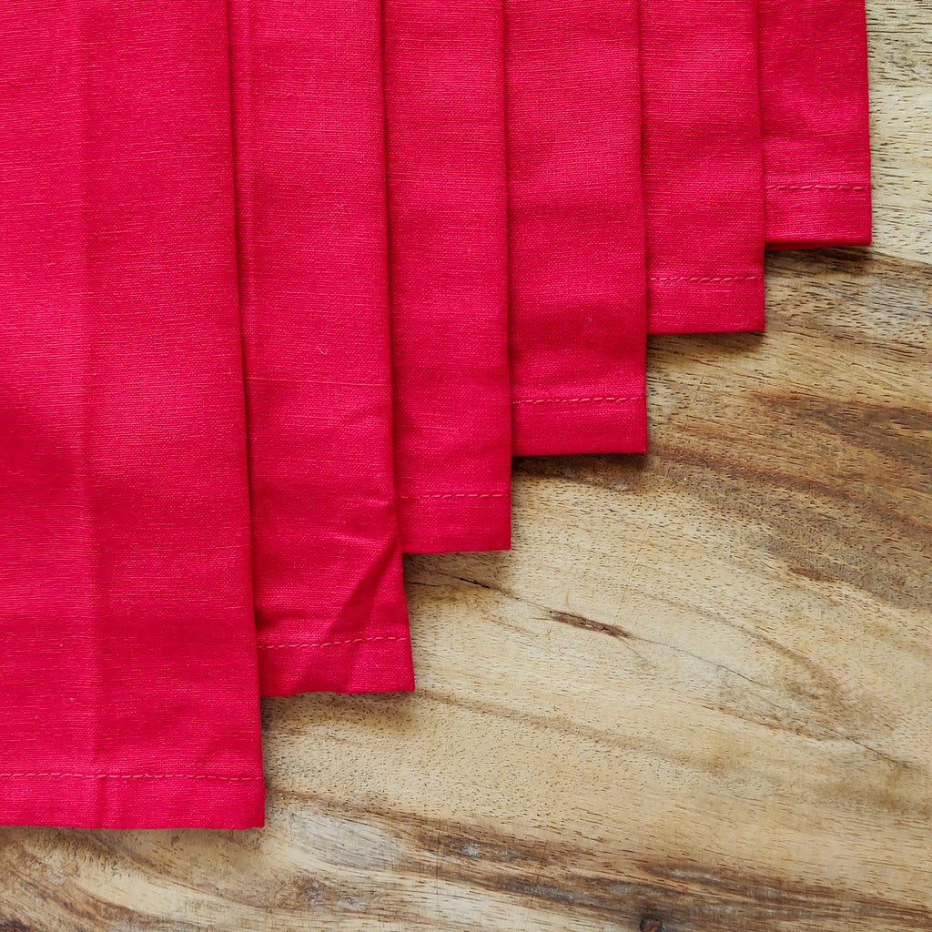 Red cotton placemats & napkins