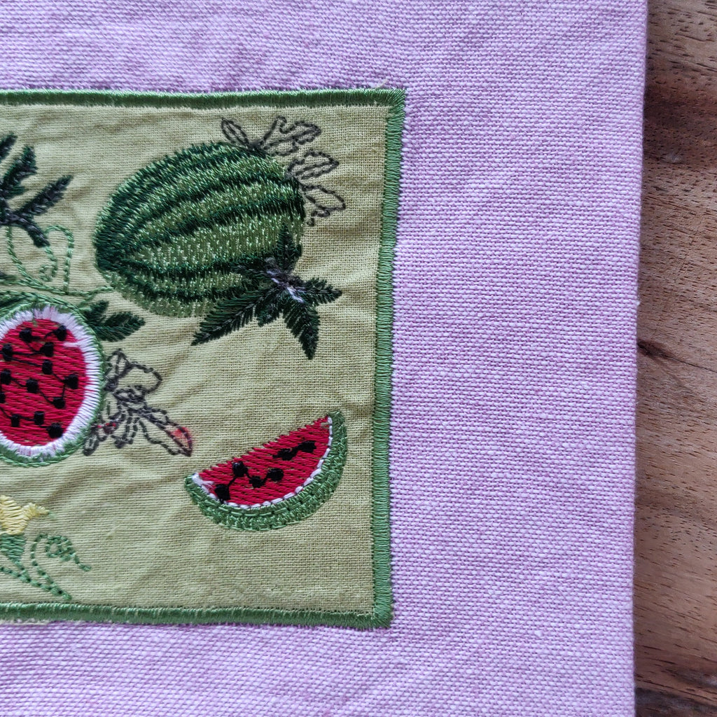 Watermelon embroidered tea towels set of 3