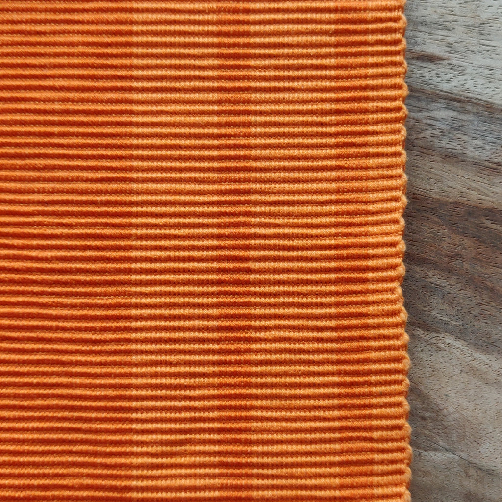 Orange stripes ribbed cotton table runner