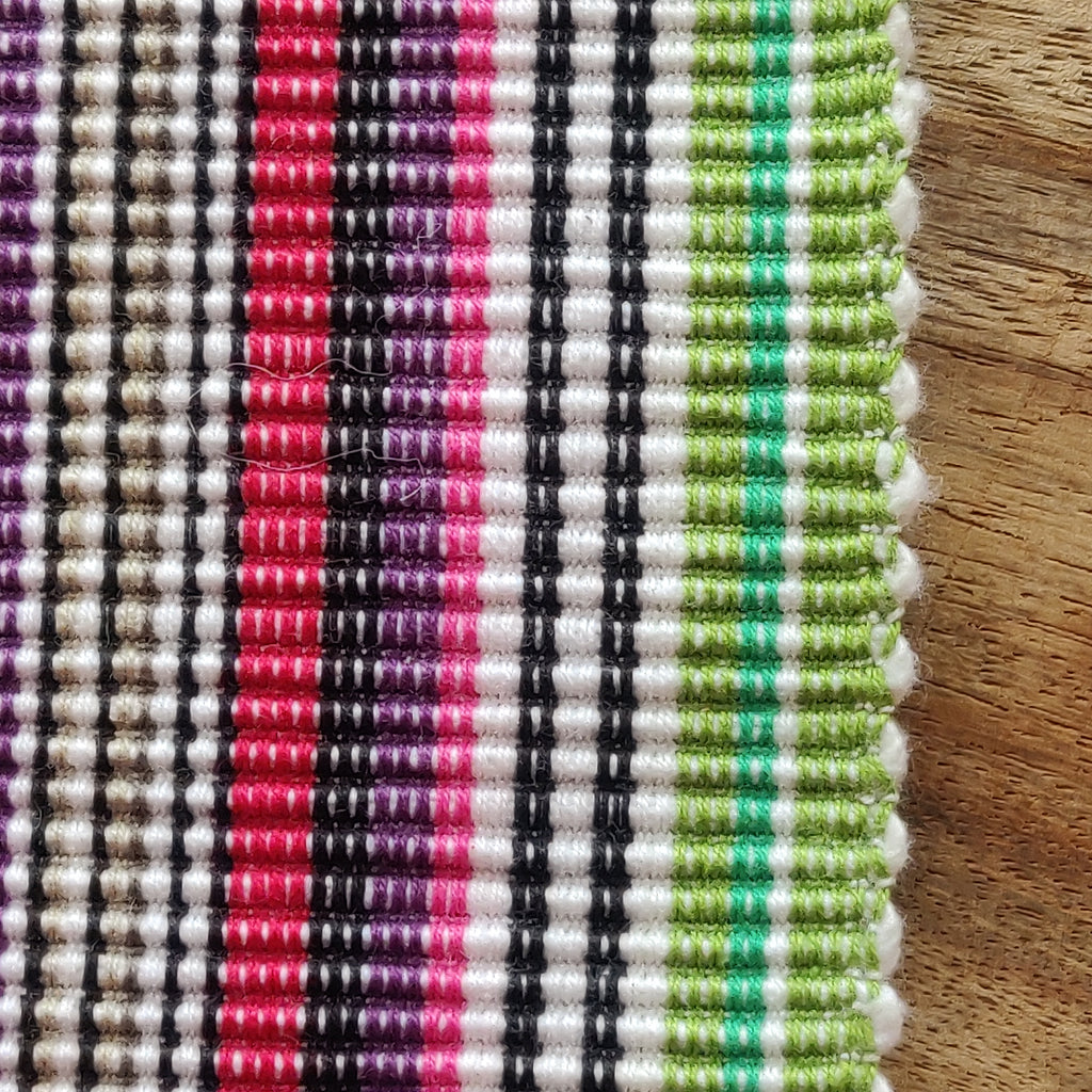 Multicolored ribbed cotton table runner