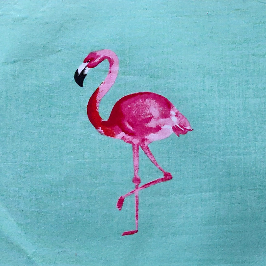 Turquoise & Pink Flamingo print placemats set of 6