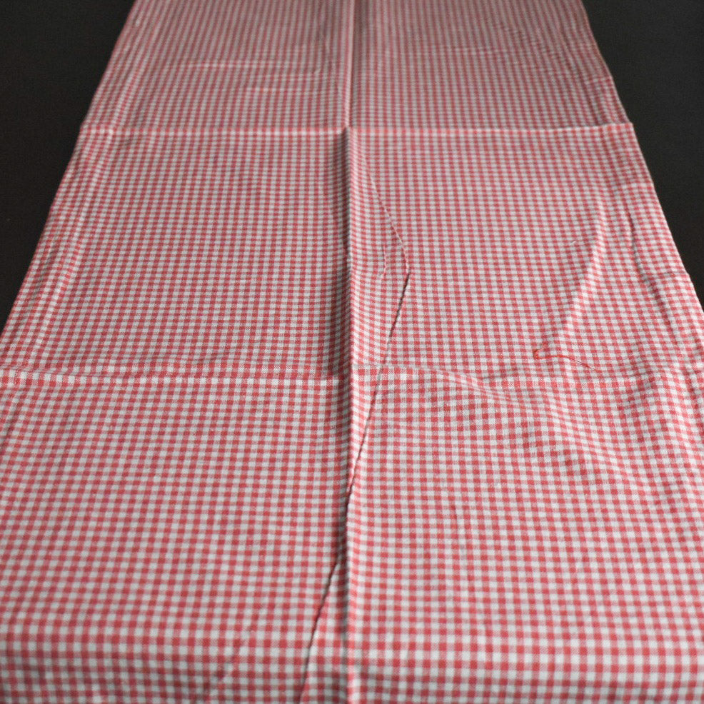 Red checkered cotton table runner