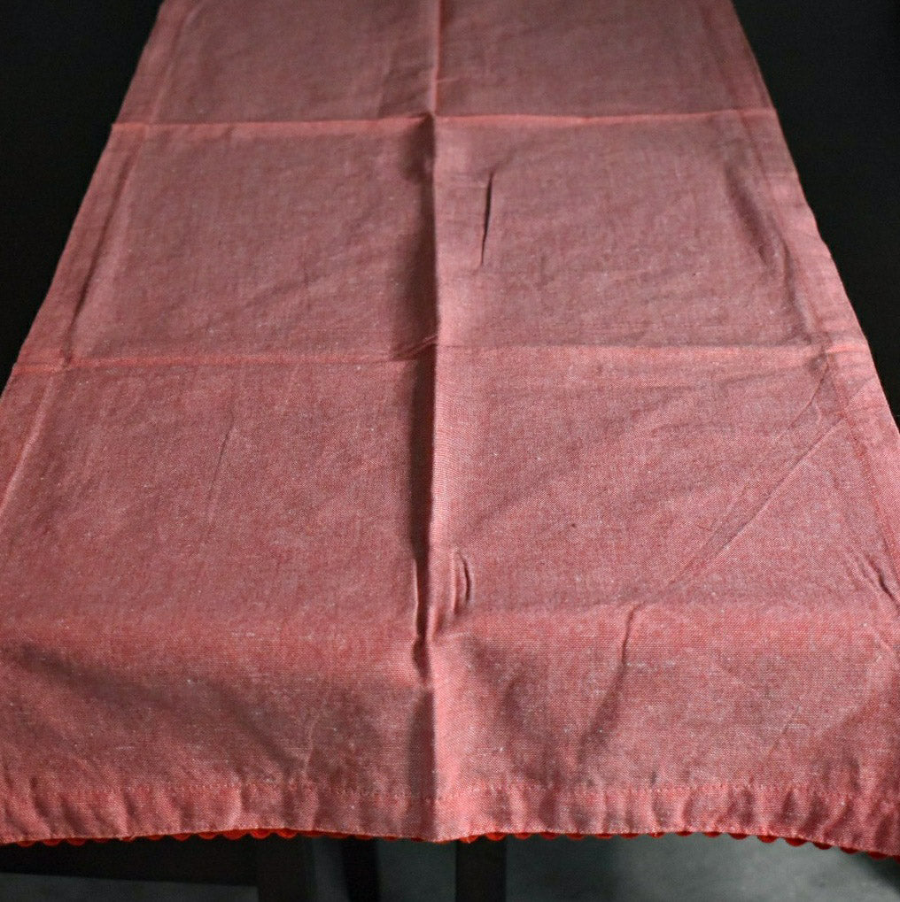 Red solid cotton table runner