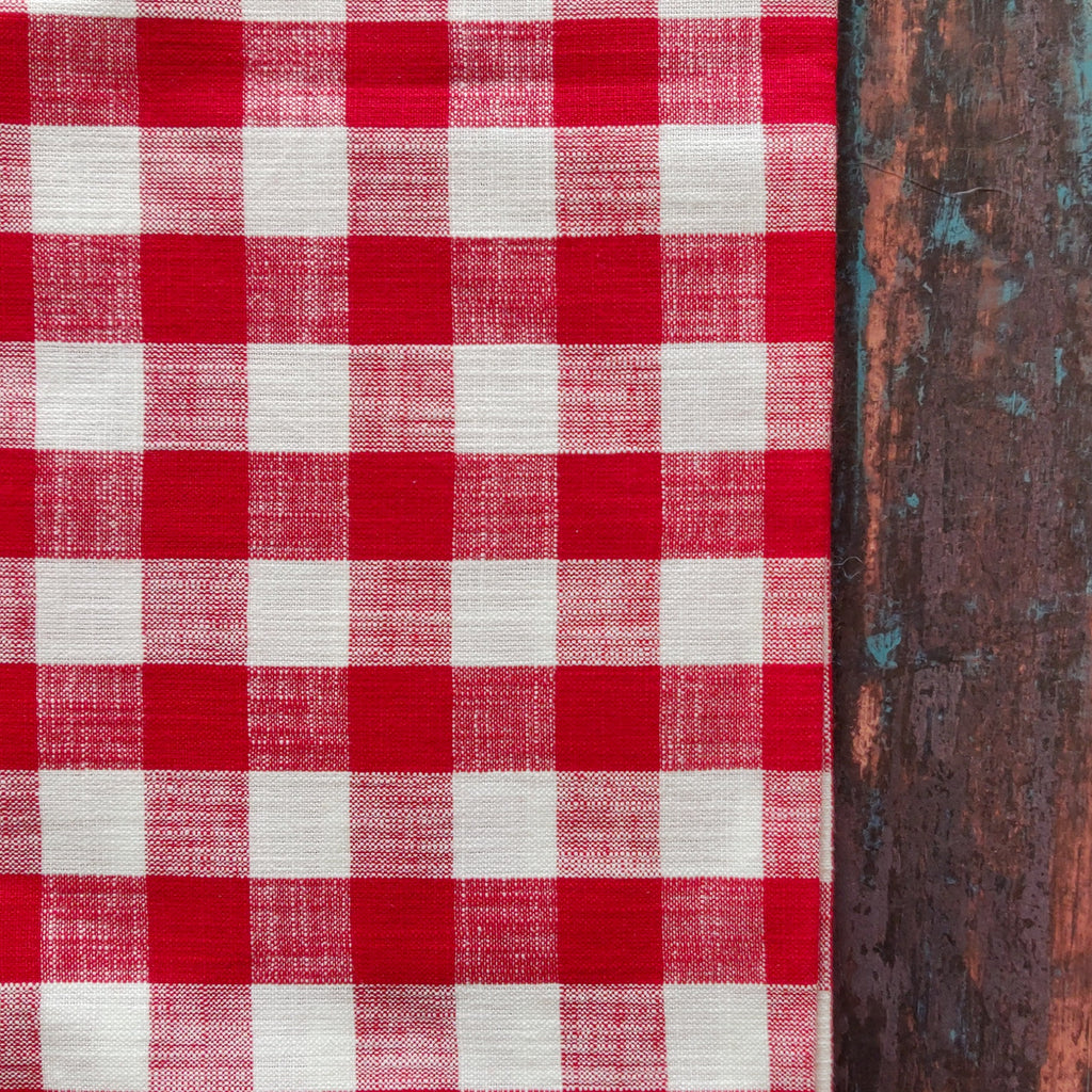 Red Gingham print pillow cover