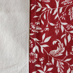 Red and white floral print king size bedspread
